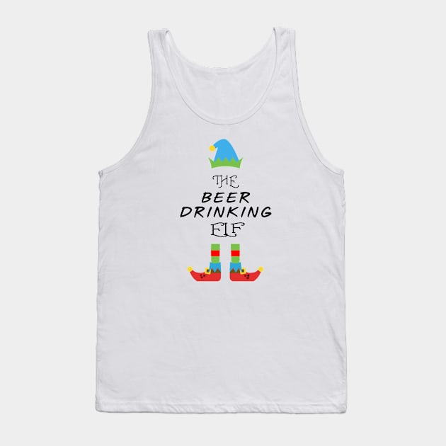 The Beer Drinking Elf Matching Family Group Christmas Party Tank Top by CareTees